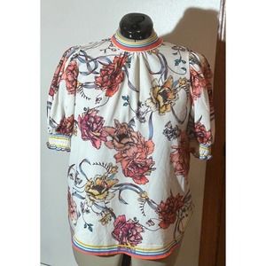 Flying Tomato Rosa Cecile floral puff sleeve blouse